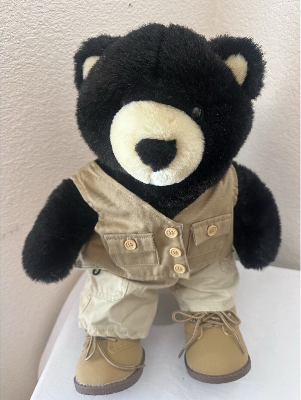 Build A Bear Grizzly Bear Classic Plush  Black & Tan  Vintage 1997 Stuffed 15”